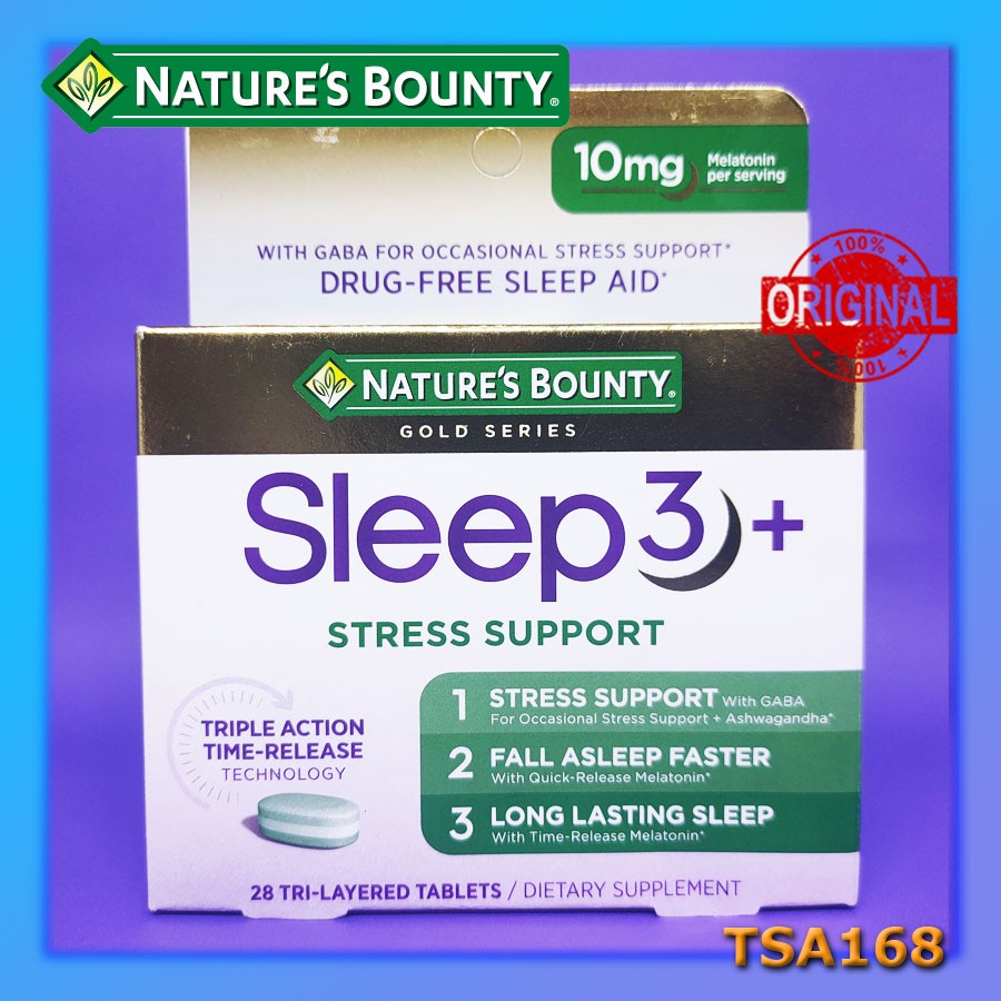 Nature Bounty Sleep 3 Sleep3+ Stress Support 10 mg 14 28 56 Tab