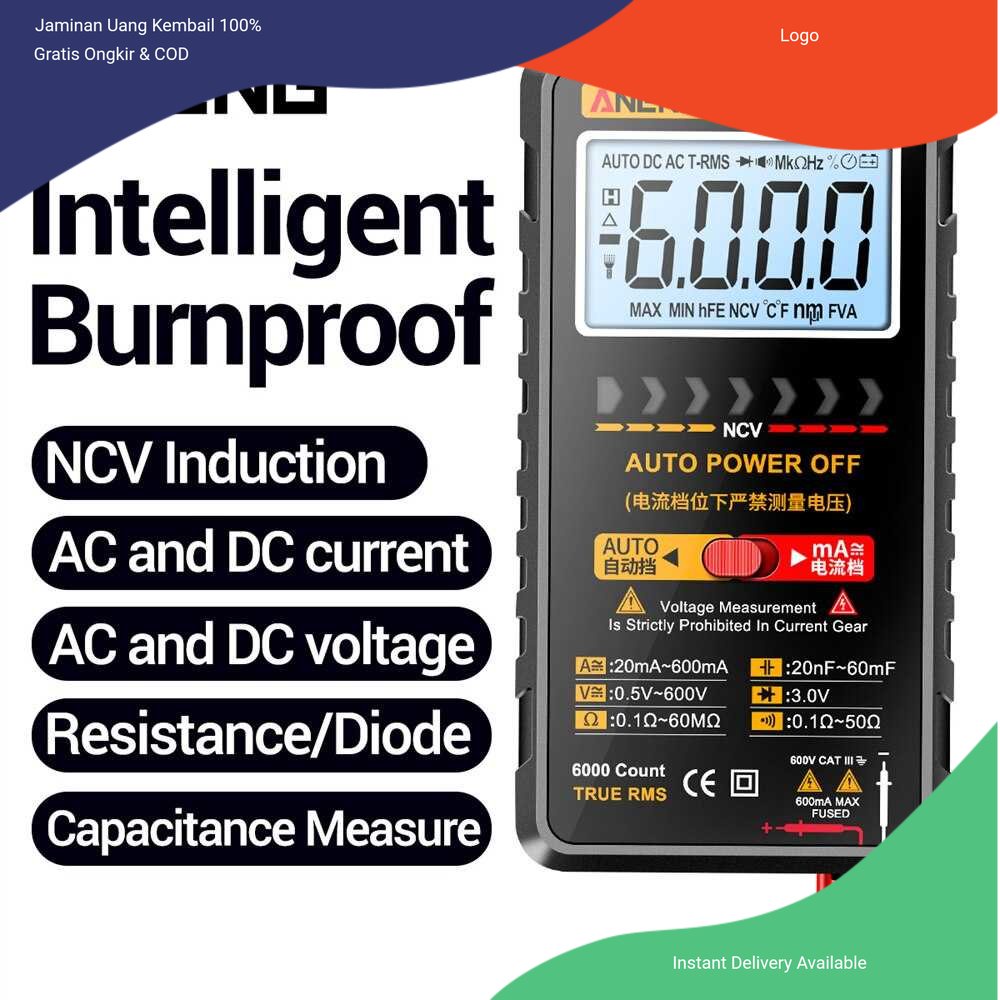ANENG Digital Multimeter Multitester Voltage Tester with NCV Sensing - M119