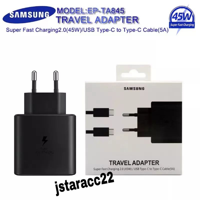 CHARGER SUPER FAST CHARGING SAMSUNG GALAXY Z FLIP4 TRAVEL CARGER 45WATT FLIP 4 USB TYPE C TO TYPE C ORIGINAL 100% CASAN