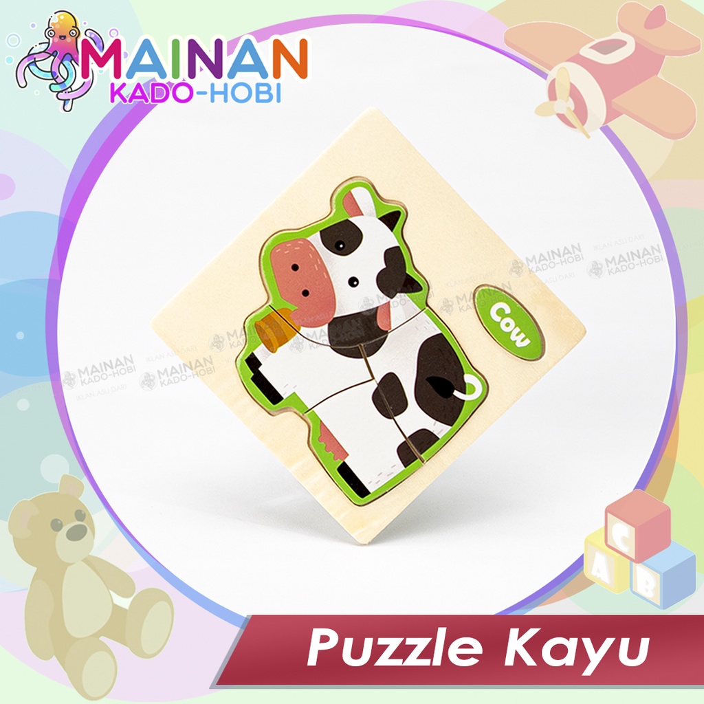 MAINAN TOP PUZZLE KAYU ANAK BALITA EDUKASI KARAKTER UNIK
