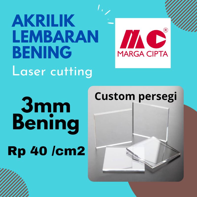 Akrilik Bening 3mm / Akrilik 3mm / Akrilik Lembaran / Akrilik Lembaran 3mm / Akrilik Marga Cipta / Akrilik Marga Cipta 3mm / Akrilik per cm / Akrilik Custom