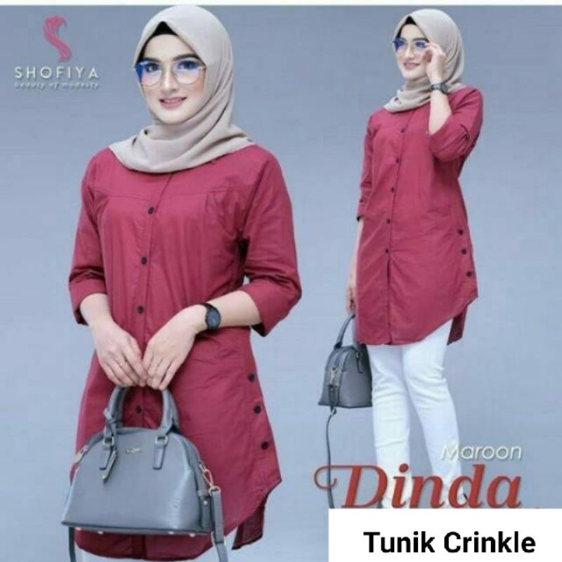 TUNIK CRINKLE DINDA ATASAN WANITA TERMURAH