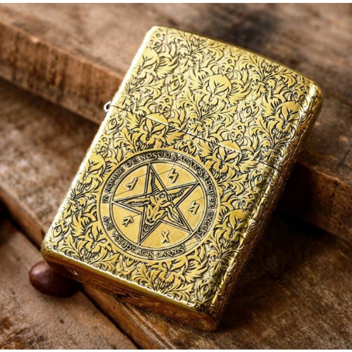 (FREE BOX) Korek Api Zippo Gold Bintang Original Premium Made In Usa / Korek Api Zippo Murah / Korek