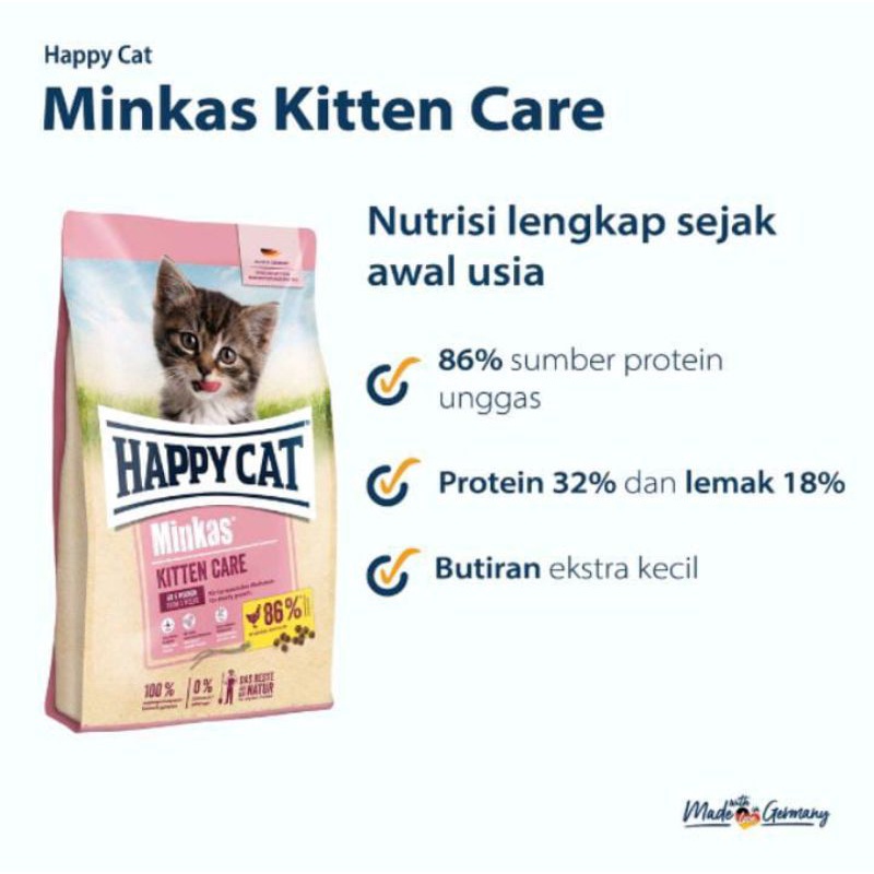 Happy Cat Minkas Kitten Care 10kg (Ekspedisi) makanan kucing anakan happy cat