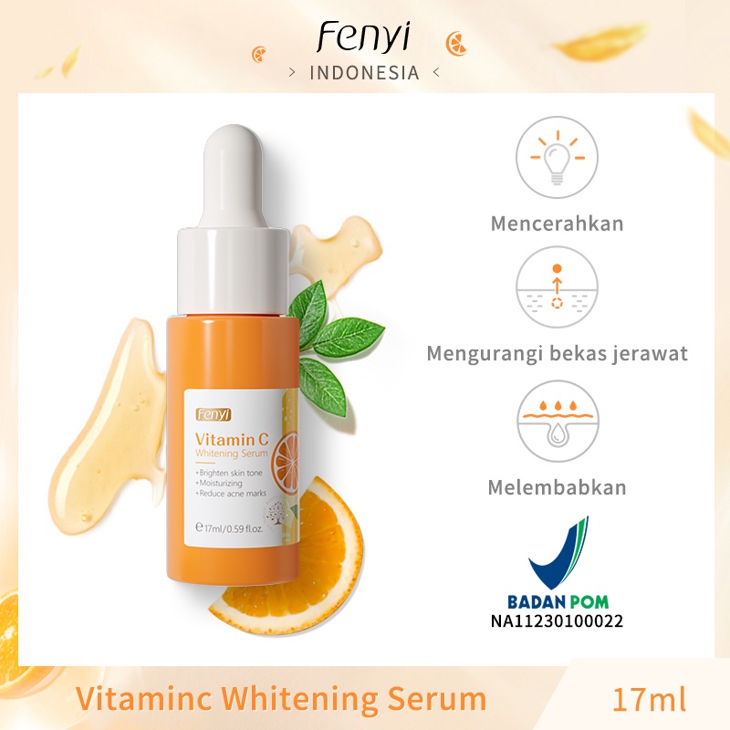 BPOM Fenyi Vitamin C Brightening Serum Krim Mata Pelembab Memudarkan Noda Perawatan Kulit Set