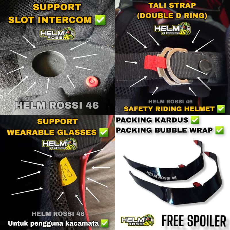 HELM GIFT SARGON HITAM DOFF Black Matt rep NJS KAIROZ + Visor FLAT Venom + Spoiler