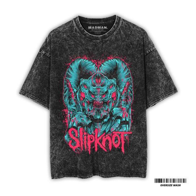 MADMAN Kaos SLIPKNOT Oversize Washed T-Shirt | Stone Wash | Kaos Band | Oversized | Vintage tee | WO