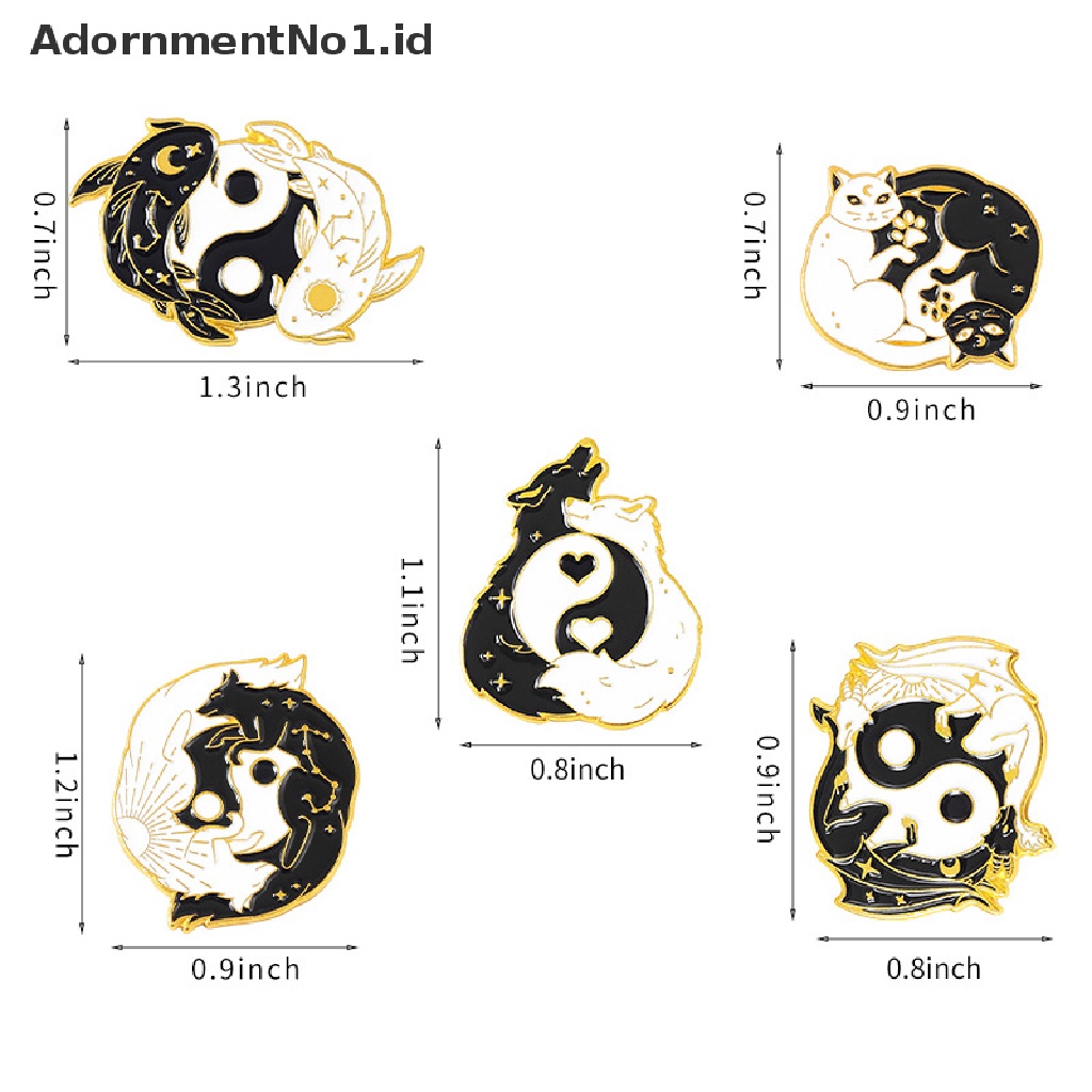 [AdornmentNo1] Kartun Lucu Tai Chi Hewan Enamel Alloy Bros Pin Lencana Perhiasan Hadiah [ID]