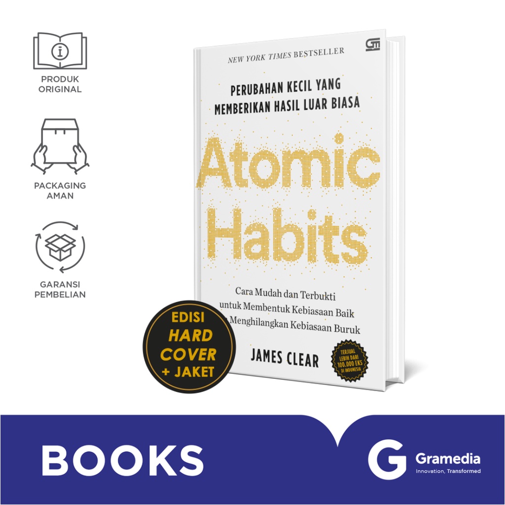 Gramedia Yogya - Atomic Habits HC: Perubahan Kecil yang Memberikan Hasil Luar Biasa Edisi Hardcover