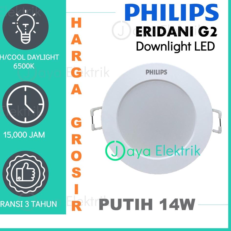 Jangan Sampai Kehabisan❄️ Lampu PHILIPS Downlight LED Eridani 14W Putih Kuning - Eridani G2 DL190B 1