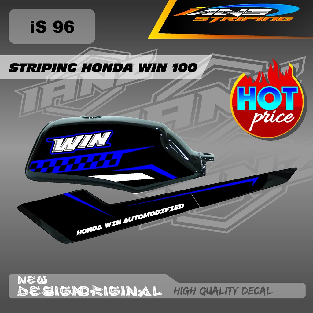 STRIPING WIN100 RACING RETRO KONSEP BAHAN HOLOGRAM / NON HOLOGRAM IS96