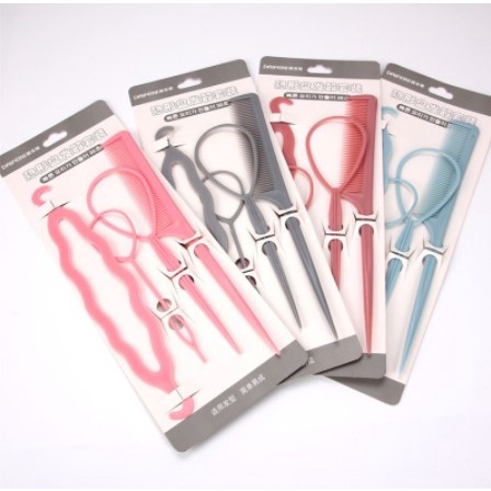 4pcs / Set Sisir Rambut Portabel Warna Permen Untuk Alat Styling