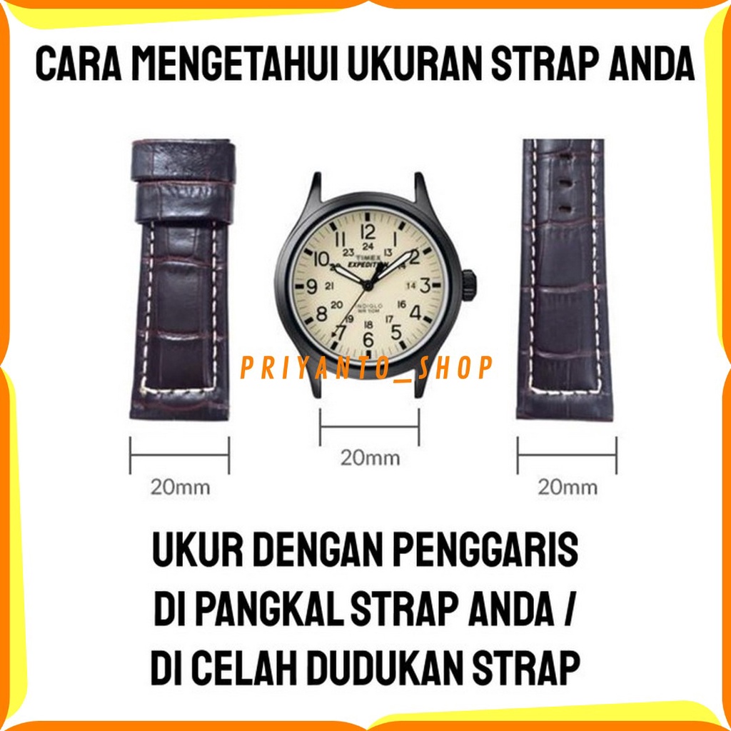 Strap Tali Jam Tangan Karet 20mm 22mm 24mm Rubber Jahit Hitam