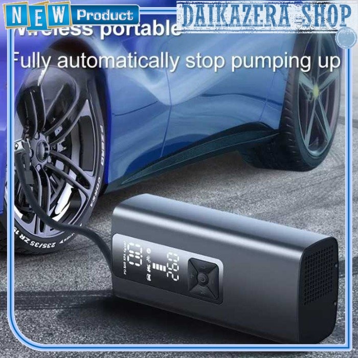 Pompa Ban Elektrik Digital Tire Inflator Portable 6000mAh - Hitam