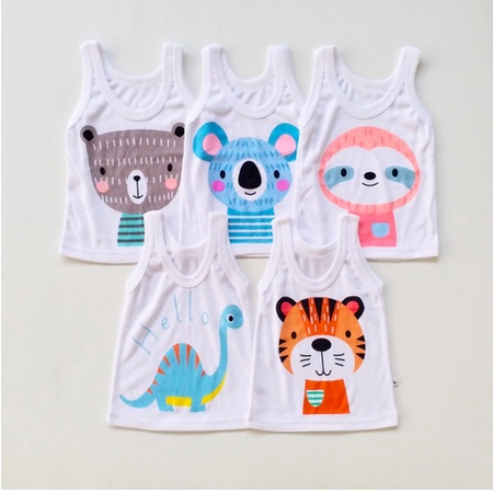 KAOS SINGLET MOTIF ANAK kaos dalam oblong anak laki2 dan perempuan newborn-3thn