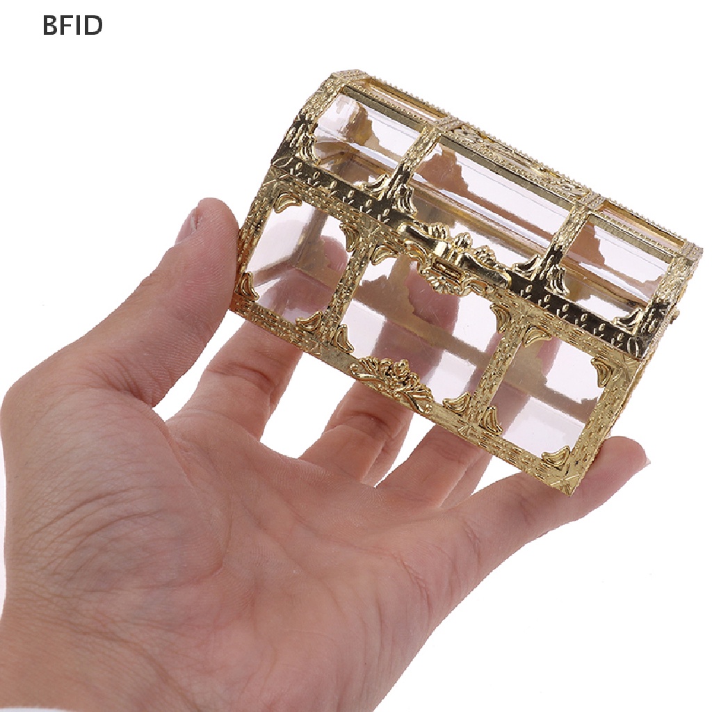 [BFID] 1pc Kotak Penyimpanan Portable Candy Hollow Gold Silver Treasure Chest Case Organizer [ID]