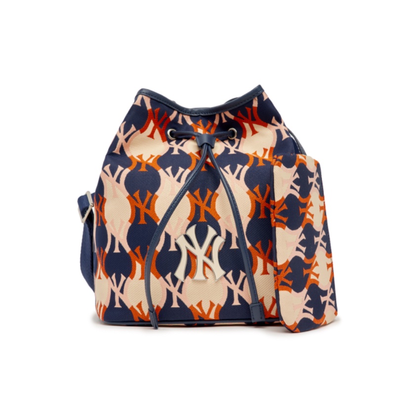 Oppa KR ID - MLB ARGYLE MONOGRAM BUCKET BAG NAVY original from korea ready