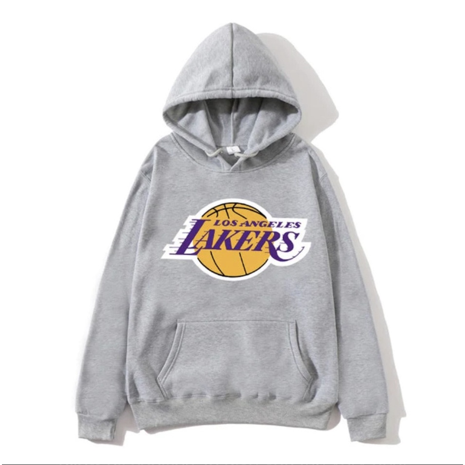 Jumper Hoodie Lakers  II  Sweater Hoodie Trendy II Sweter Oblong Topi Size M - XL ( Pria &amp; Wanita / Anak &amp; Dewasa )