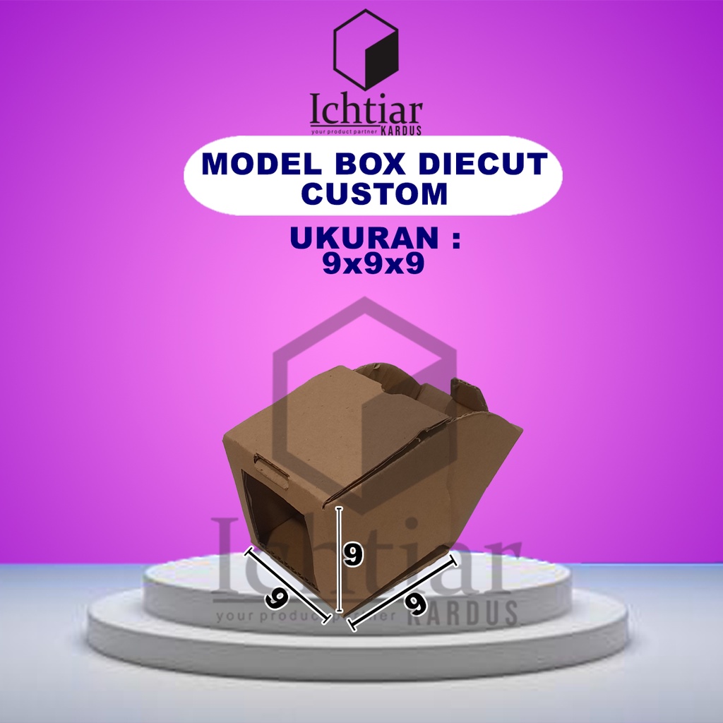

Karton / Kardus / Box Packing Diecut Custom Ukuran 9x9x9 Cm