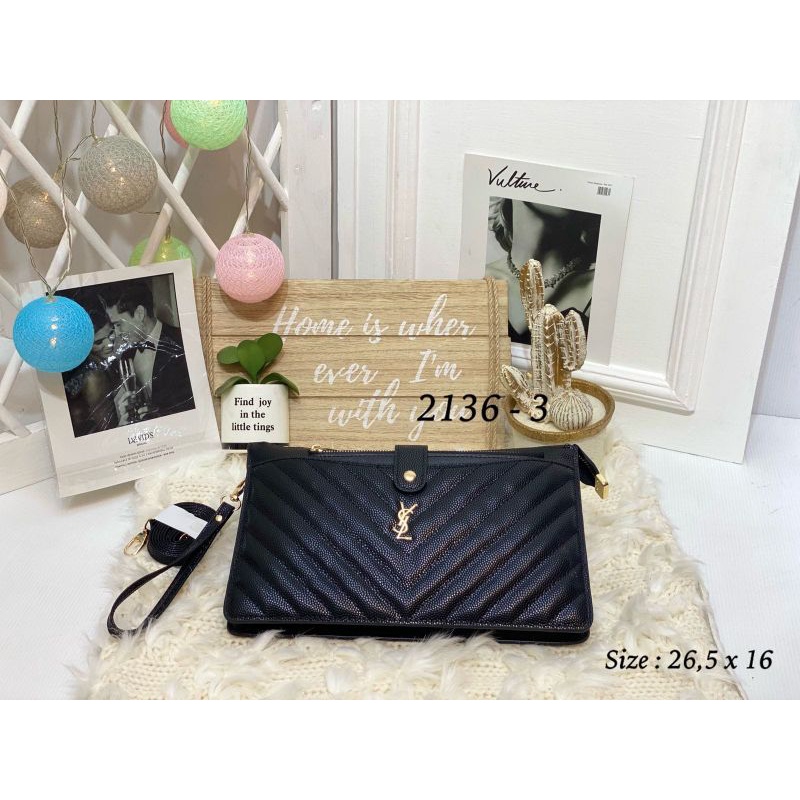 Clutch Ruang 3 Bahan Kaviar Import Premium