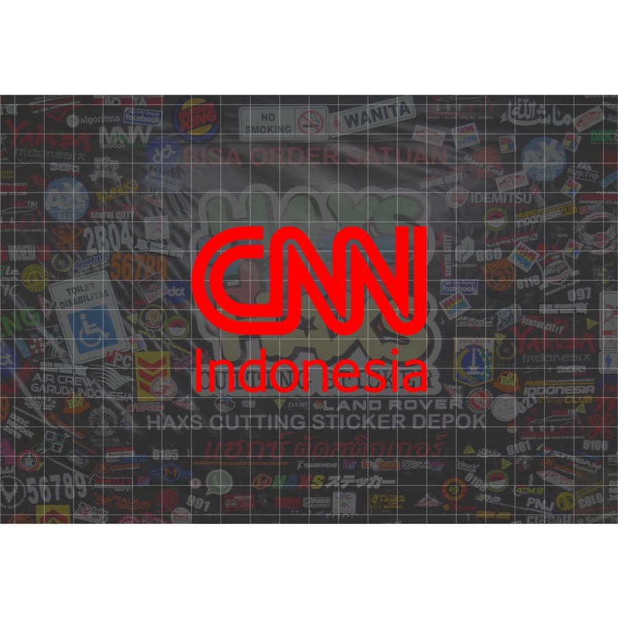 Cutting Sticker Logo CNN Indonesia Ukuran 8 Cm Untuk Motor Mobil