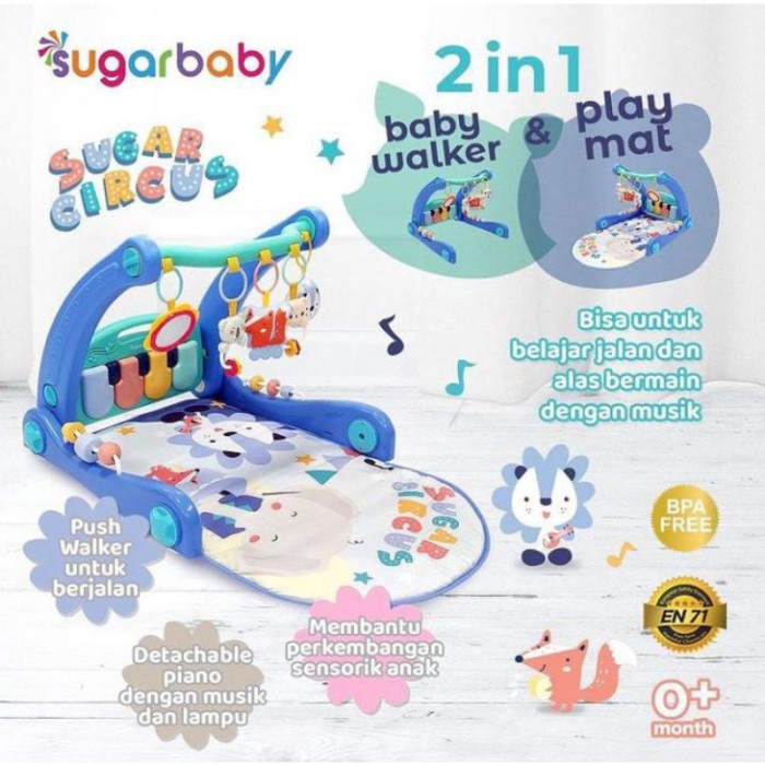 sugar baby 2 in 1 baby walker and playmat
