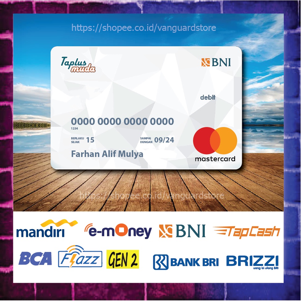 KARTU E MONEY E TOLL KARTU TAPLUS MUDA WHITE CARD DEBIT CREDIT EMONEY MANDIRI FLAZZ BCA BNI TAPCASH BRIZZI BRI - 1 SISI