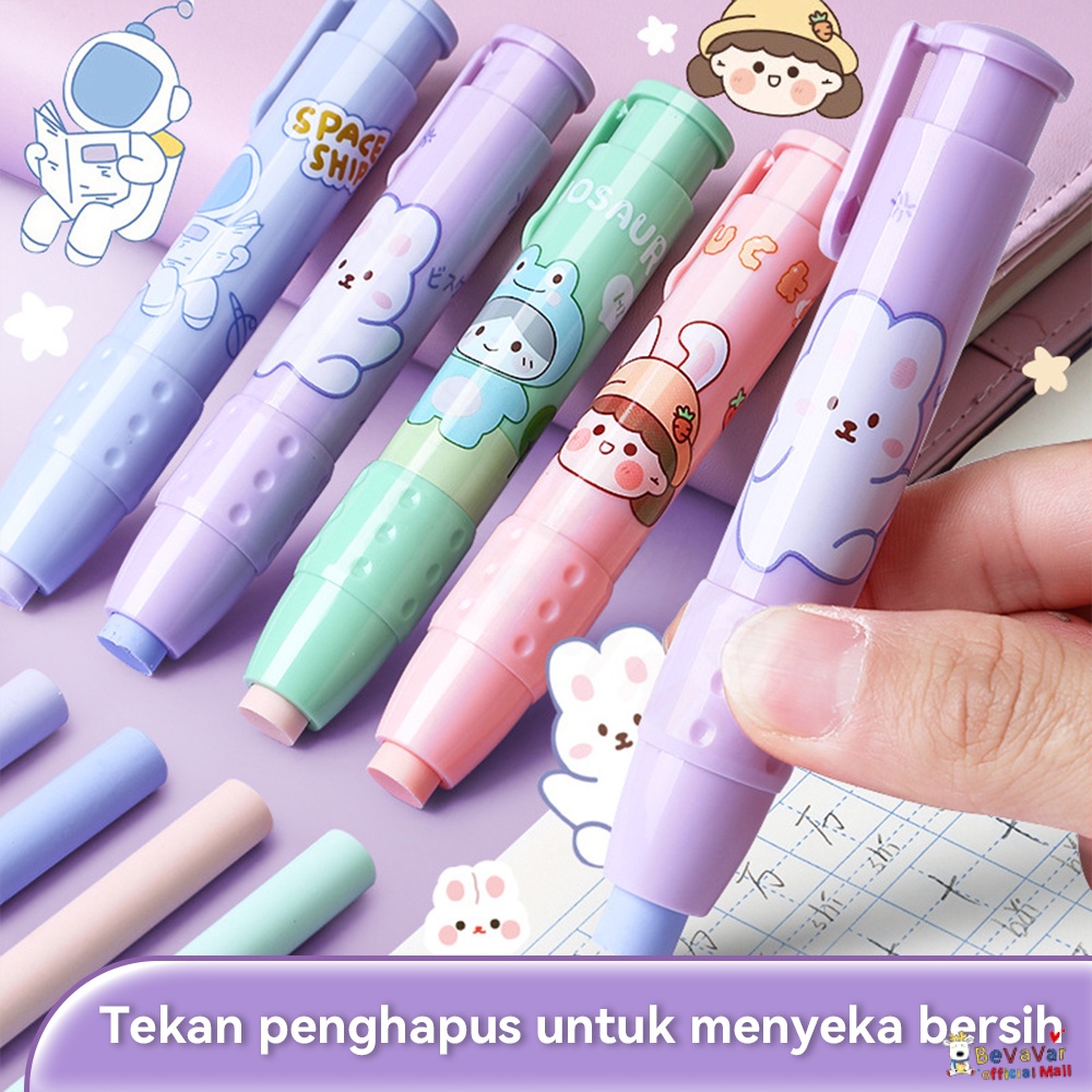 BEVAVAR Penghapus Pensil  Mekanik / Sliding Mechanical Eraser Lucu