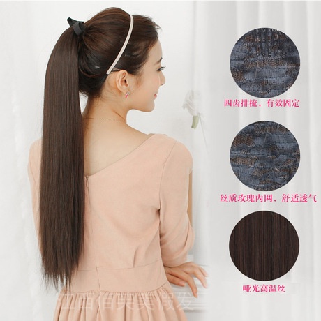 Rambut Palsu Ponytail Ikat Lurus Hair clip poni pony tail ponitail korea Panjang 50cm