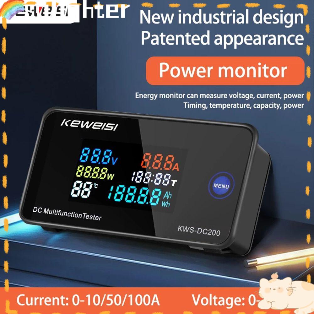 Solighter Voltmeter Ammeter Presisi Tinggi 0-100A Dengan Fungsi Reset DC Wattmeter