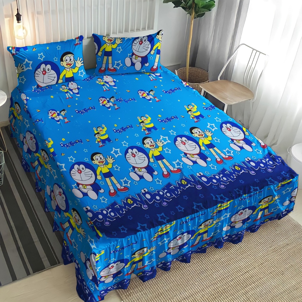 Sprei ukuran no 1 King/Single Motif Kotak Aesthetic bahan katun halus dan tebal