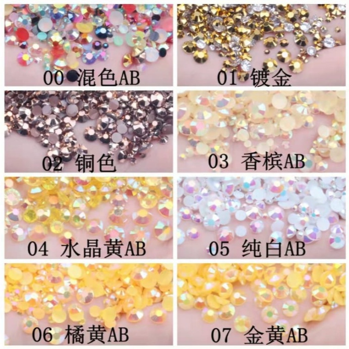 Manik NailArt Rhinestone AB 3mm 10.000pcs Gems Henna  Candy Jelly AB