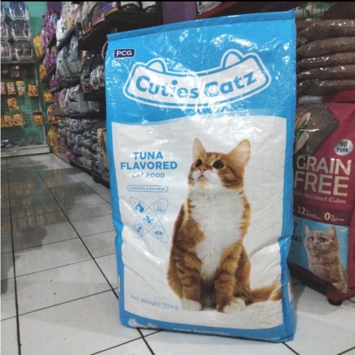 GRAB/GO-JEK Makanan Kucing Cuties Catz Tuna Flavour Kemasan 22kg