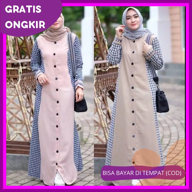 Atala Dress Ceruty Babydoll Motif Printing Original Premium By Saide Official/ Pakaian Baju Gamis Wa