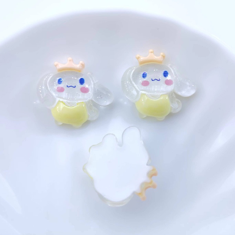 ( 5 PCS) RESIN CINNAMOROL BENING BLING BLING / RESIIN SANRIO CINNAMOROLL TRANSPARANT GLITER