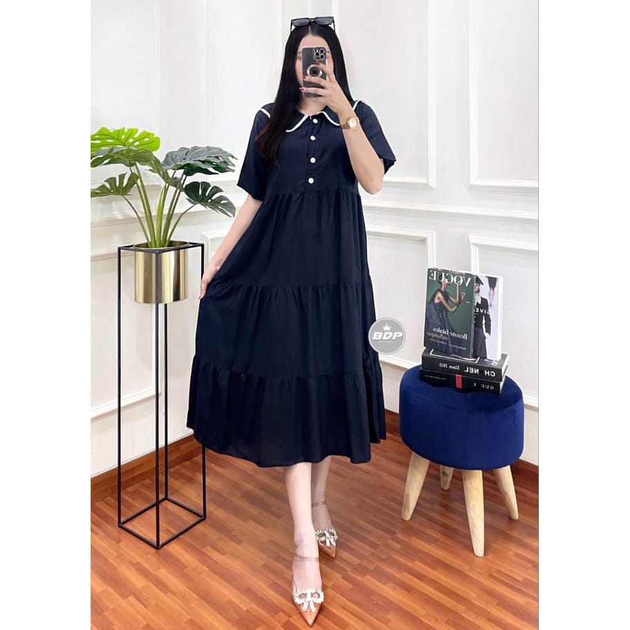 Daster wanita rayon busui kancing depan - Daster arab susun - Daster arab polos - Daster kekinian - 