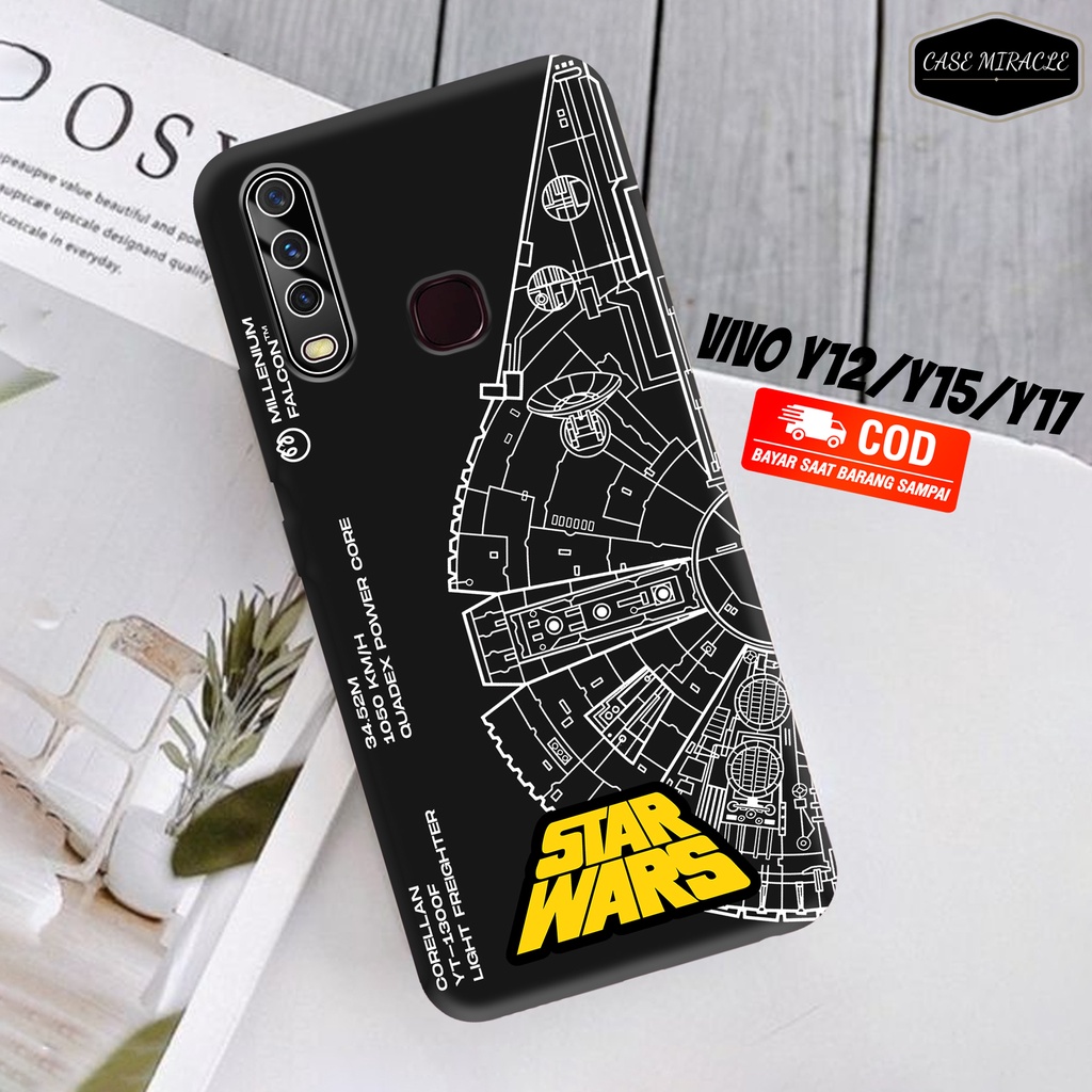 CM Case VIVO Y12 Y15 Y17 Y12i Y11  Softcase Lentur Warna Hitam Macaron Protector Lensa Kamera Kaca  