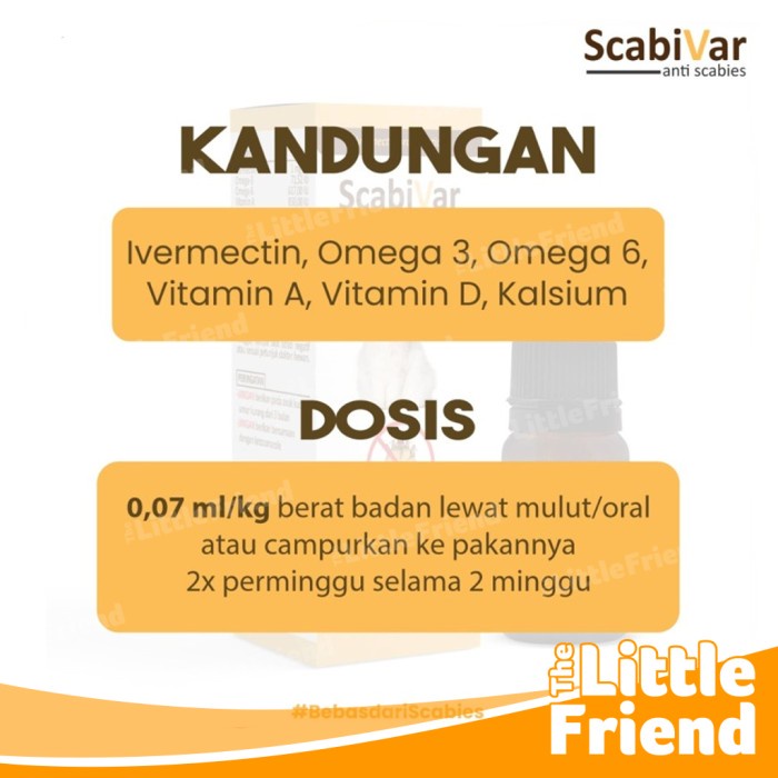 Sirup Tetes Kulit Anti Scabies Hewan Anjing Kucing Kelinci SCABIVAR