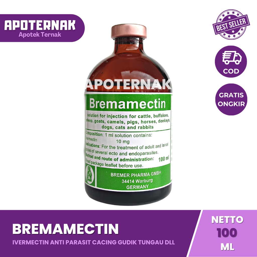 BREMAMECTIN | Obat Anti Parasit Cacing Scabies Gudik Kutu Tungau Caplak | Mirip Ivervet Nova Mectin