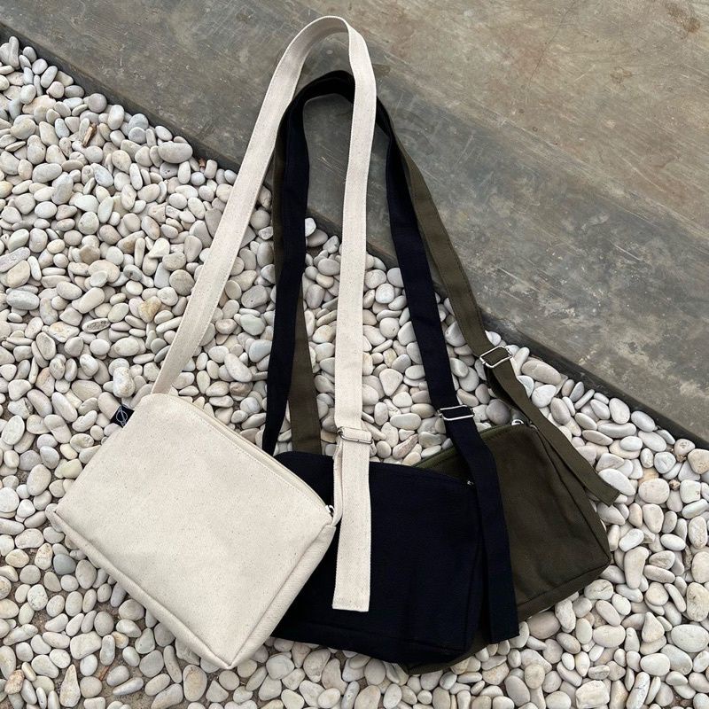 TAS SELEMPANG WANITA MINI POLOS KANVAS MR95I