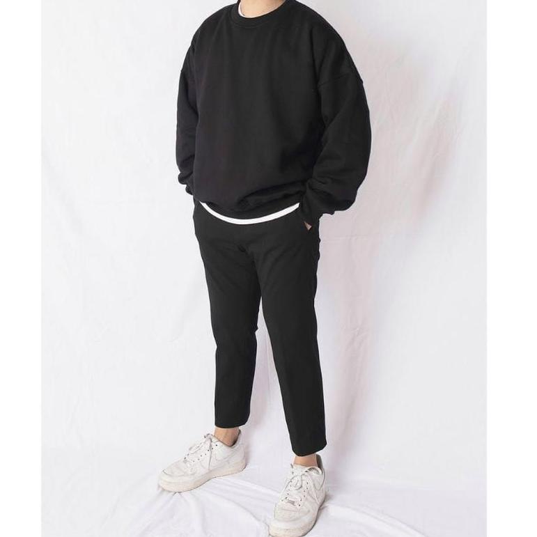 [PRODUK KJMDL] Crewneck Polos Pria Wanita Basic Premium. Switer Sweatshirt CN Polos Cowok Cewek | Ba