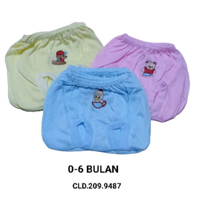 Celana kodok bayi isi 6pcs | Celana pop bayi umur 0 - 6 M | Perlengkapan bayi Newborn