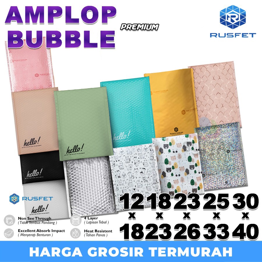 

AMPLOP BUBBLE MAILER WRAP ENVELOPE RUFSET PREMIUM SATUAN TERMURAH