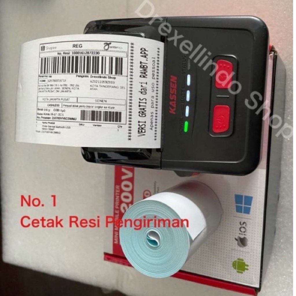 Kertas Thermal Label Stiker 58x30mm Cetak Resi PDF