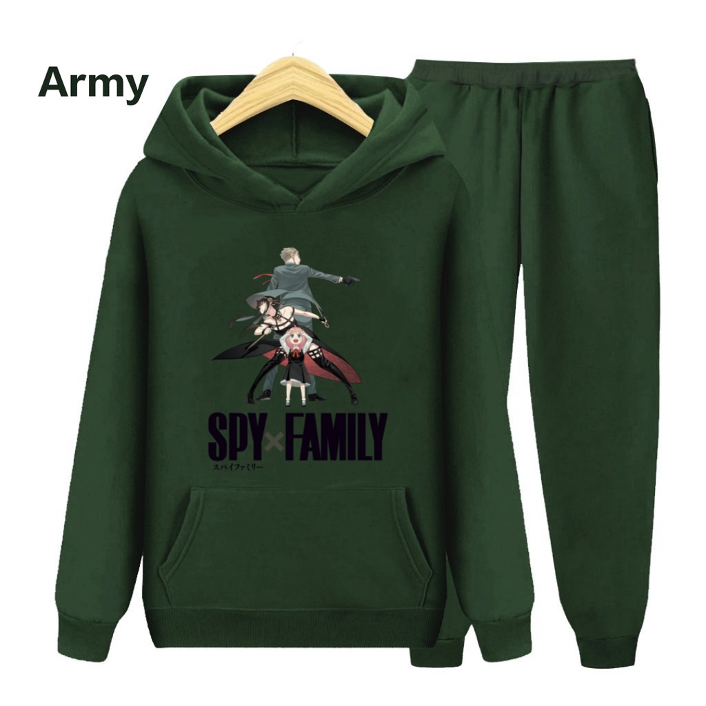 Hzl_outfit Sweater Setelan Hoodie Anak SPY X FAMILY/Hoodi Setelan S.M.XL (BAYAR COD)