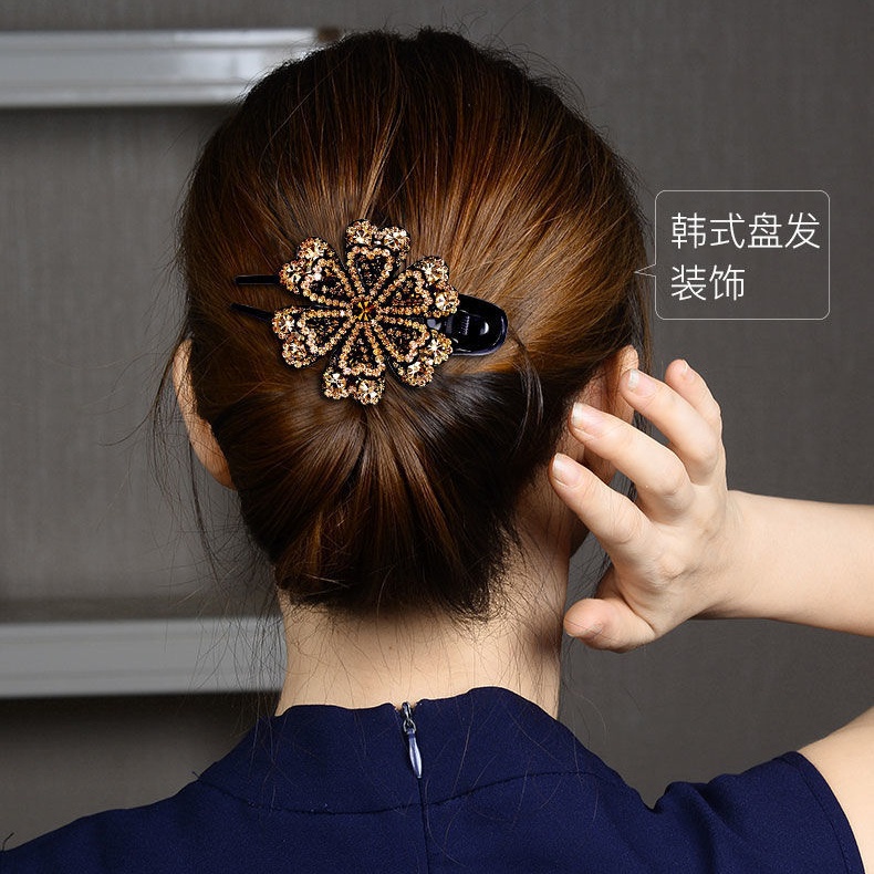 NEW Jepit Rambut Korea Sanggul Wanita Elegan Full Kristal Motif Terbaru Import