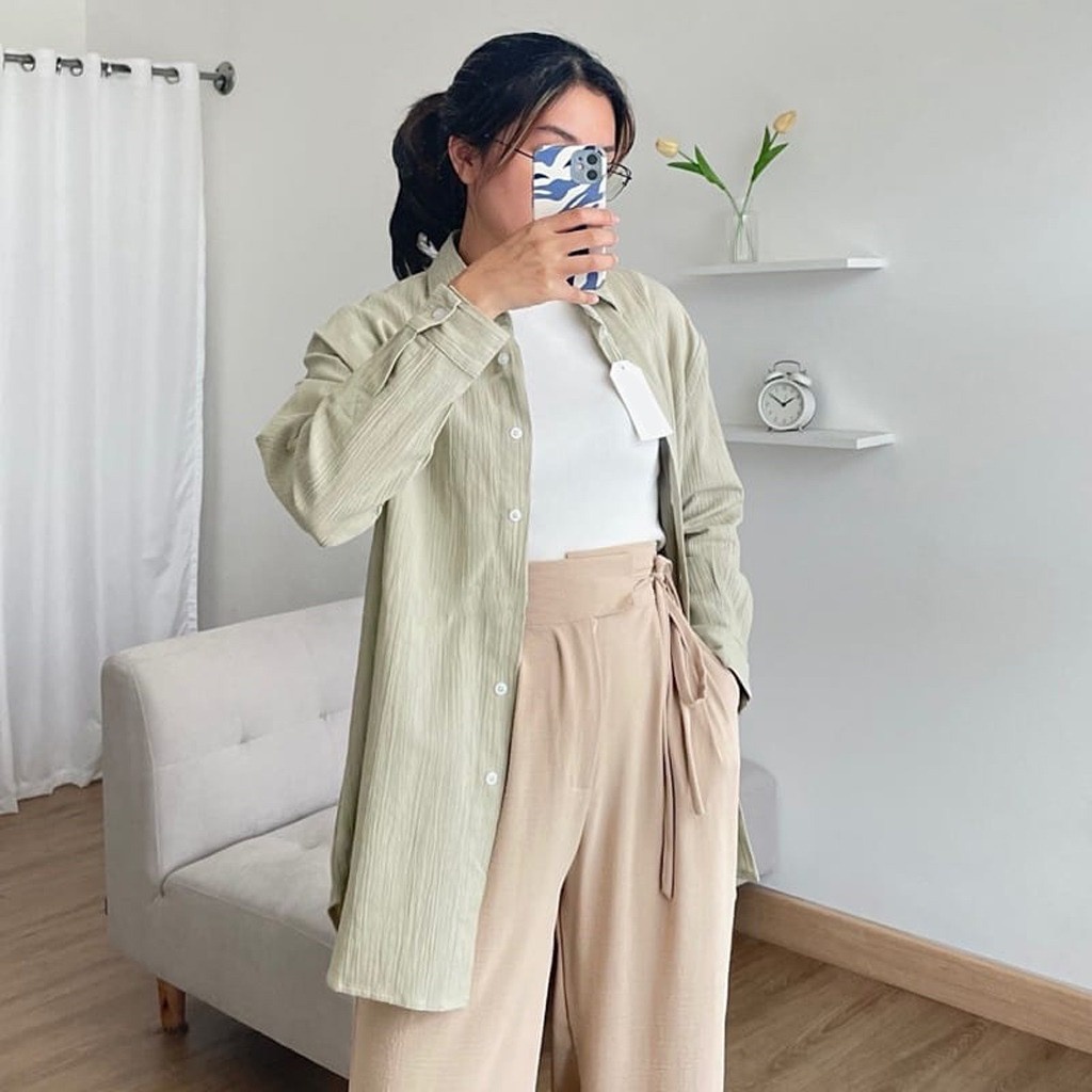 GFS ANNA SHIRT OVERSIZE PREMIUM LINEN CRINCLE