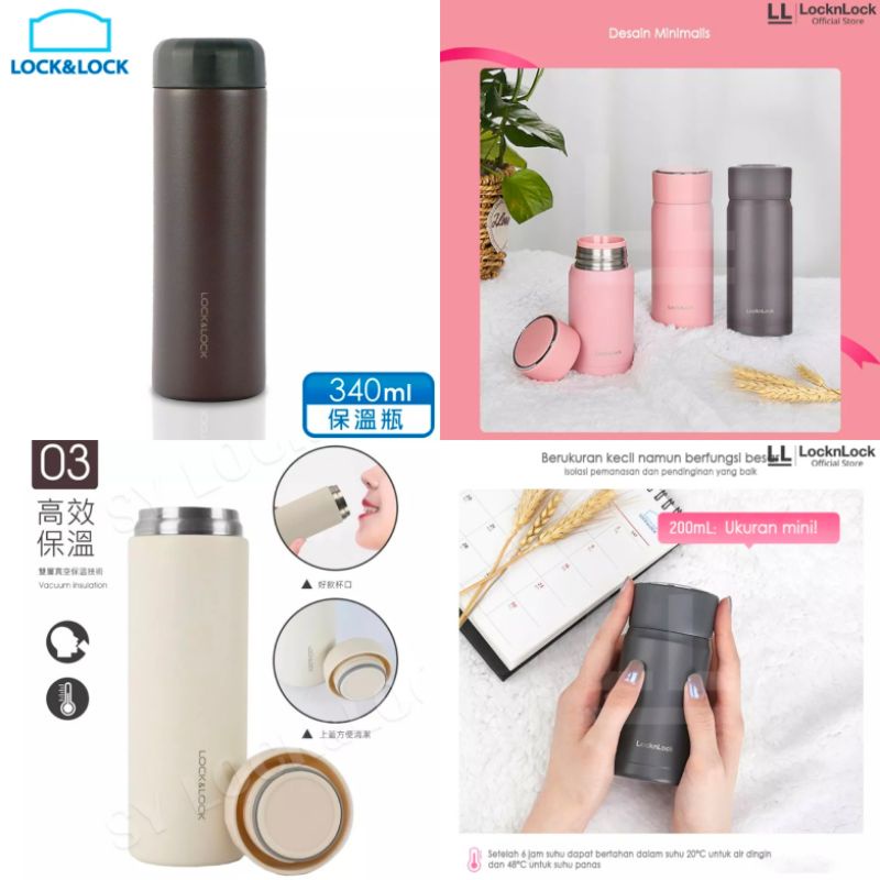 LOCKNLOCK MINIMAL TUMBLER 340ML LHC4174 GREY, IVORY & MERAH / LOCKNLOCK TERMOS