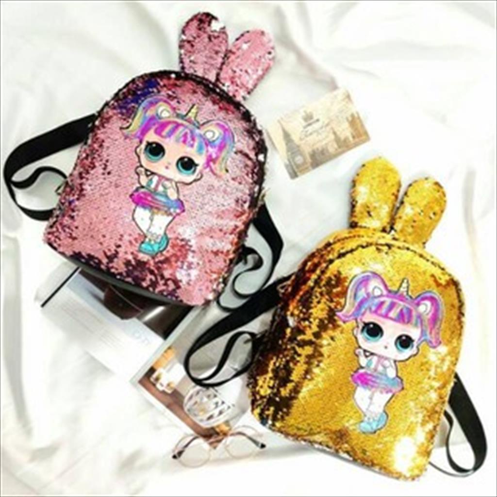 LS 417 - Ransel Anak LOL Gliter LED Tas Anak LOL Lampu Led Sequin Tas Sekolah Ngaji TK PAUD SD