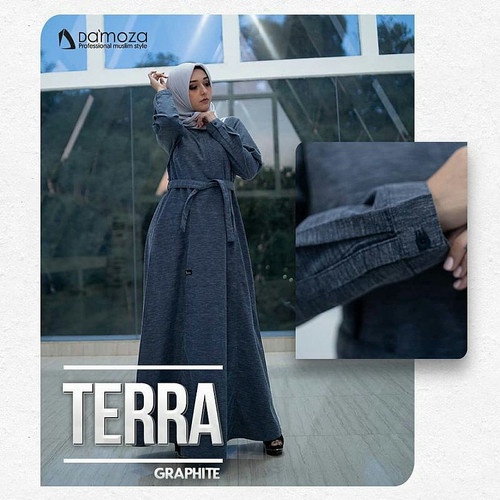 DAMOZA 100% ORI | Terra Graphite | Dress Damoza | Gamis Damoza
